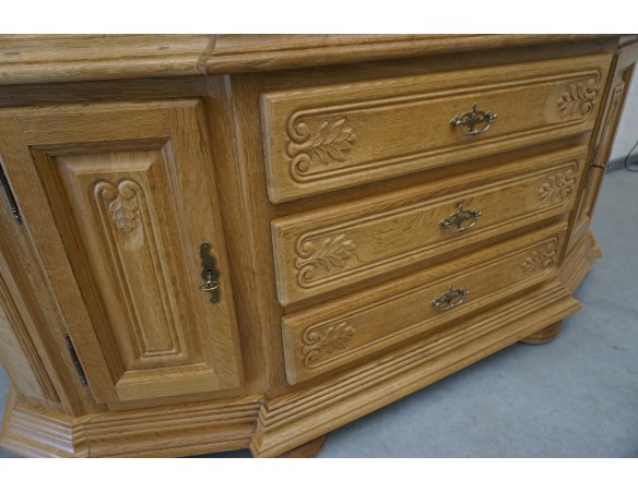 WITRYNA PRZEPIĘKNA KREDENS Z LITEGO DĘBU PODŚWIETLANA SZER. 170 CM