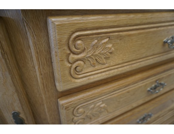 WITRYNA PRZEPIĘKNA KREDENS Z LITEGO DĘBU PODŚWIETLANA SZER. 170 CM