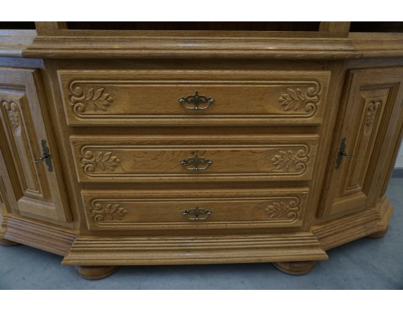 WITRYNA PRZEPIĘKNA KREDENS Z LITEGO DĘBU PODŚWIETLANA SZER. 170 CM