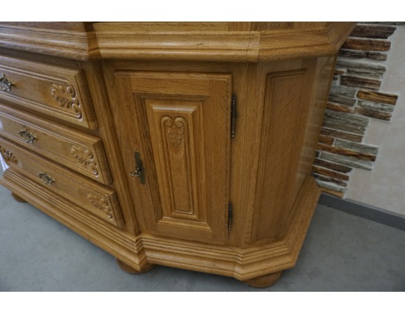 WITRYNA PRZEPIĘKNA KREDENS Z LITEGO DĘBU PODŚWIETLANA SZER. 170 CM