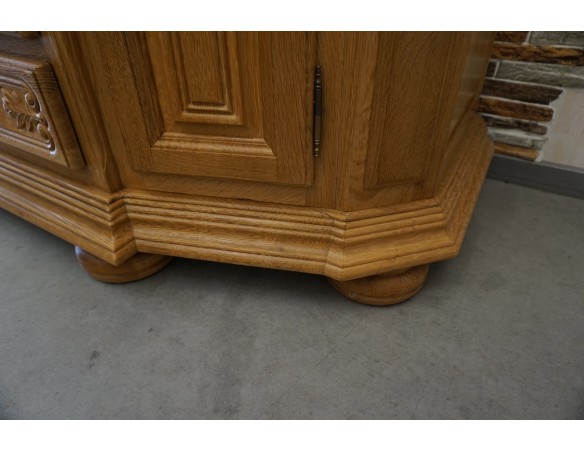 WITRYNA PRZEPIĘKNA KREDENS Z LITEGO DĘBU PODŚWIETLANA SZER. 170 CM