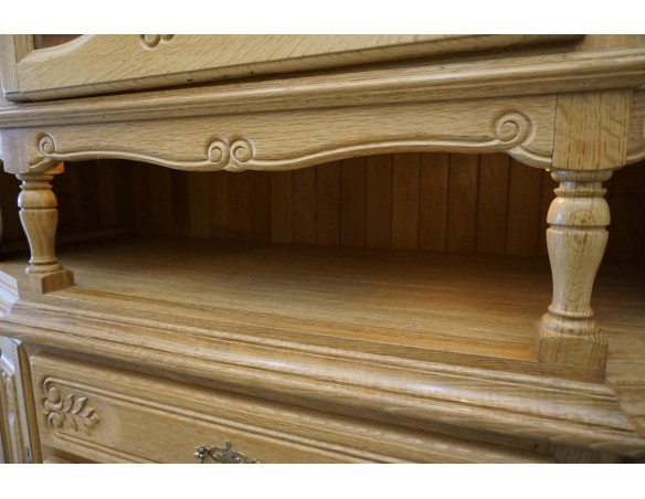 WITRYNA PRZEPIĘKNA KREDENS Z LITEGO DĘBU PODŚWIETLANA SZER. 170 CM