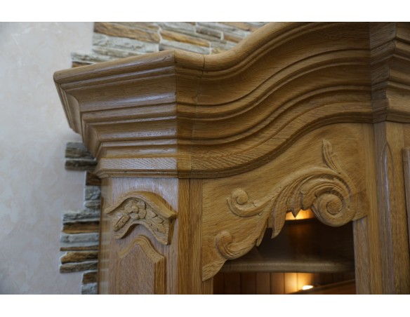 WITRYNA PRZEPIĘKNA KREDENS Z LITEGO DĘBU PODŚWIETLANA SZER. 170 CM