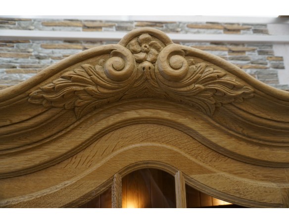 WITRYNA PRZEPIĘKNA KREDENS Z LITEGO DĘBU PODŚWIETLANA SZER. 170 CM