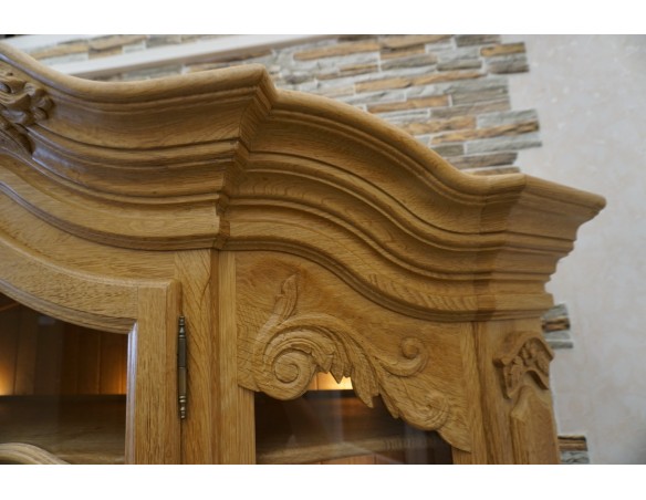 WITRYNA PRZEPIĘKNA KREDENS Z LITEGO DĘBU PODŚWIETLANA SZER. 170 CM