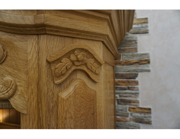 WITRYNA PRZEPIĘKNA KREDENS Z LITEGO DĘBU PODŚWIETLANA SZER. 170 CM