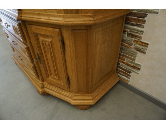 WITRYNA PRZEPIĘKNA KREDENS Z LITEGO DĘBU PODŚWIETLANA SZER. 170 CM