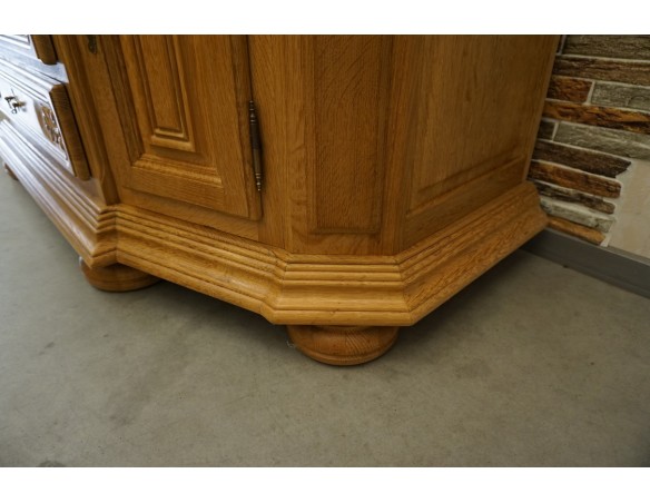 WITRYNA PRZEPIĘKNA KREDENS Z LITEGO DĘBU PODŚWIETLANA SZER. 170 CM