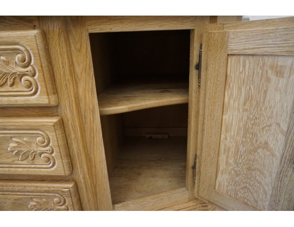 WITRYNA PRZEPIĘKNA KREDENS Z LITEGO DĘBU PODŚWIETLANA SZER. 170 CM