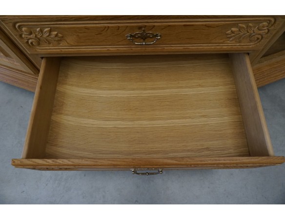 WITRYNA PRZEPIĘKNA KREDENS Z LITEGO DĘBU PODŚWIETLANA SZER. 170 CM