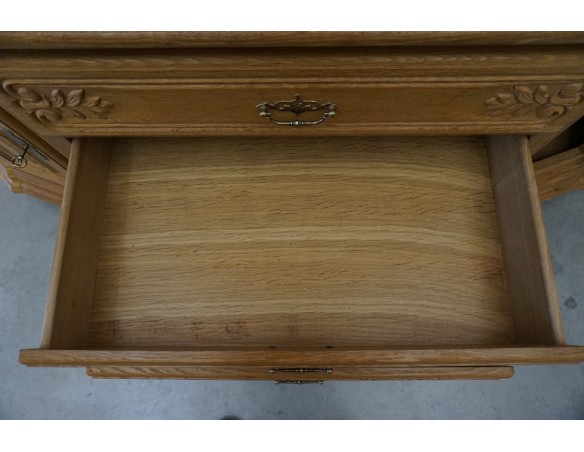 WITRYNA PRZEPIĘKNA KREDENS Z LITEGO DĘBU PODŚWIETLANA SZER. 170 CM