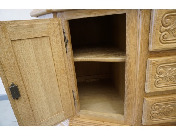 WITRYNA PRZEPIĘKNA KREDENS Z LITEGO DĘBU PODŚWIETLANA SZER. 170 CM