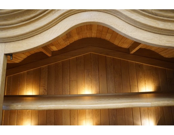 WITRYNA PRZEPIĘKNA KREDENS Z LITEGO DĘBU PODŚWIETLANA SZER. 170 CM