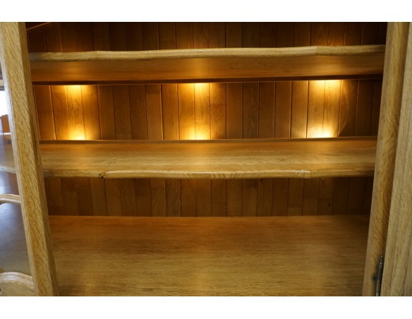 WITRYNA PRZEPIĘKNA KREDENS Z LITEGO DĘBU PODŚWIETLANA SZER. 170 CM