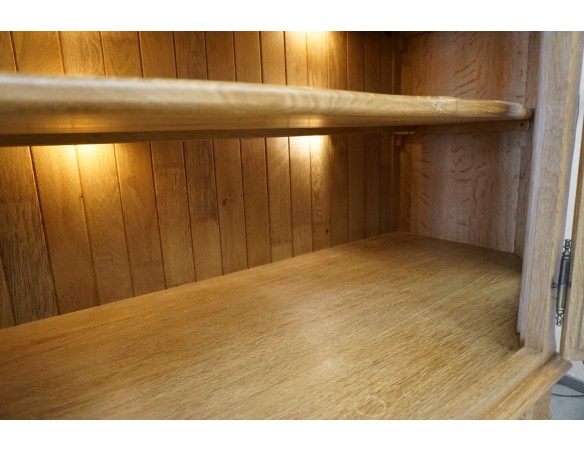 WITRYNA PRZEPIĘKNA KREDENS Z LITEGO DĘBU PODŚWIETLANA SZER. 170 CM