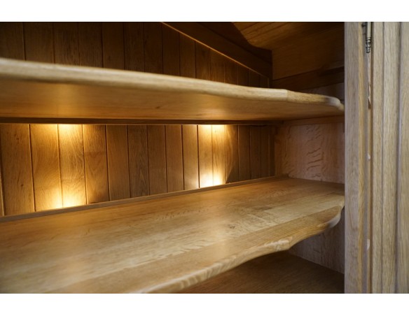 WITRYNA PRZEPIĘKNA KREDENS Z LITEGO DĘBU PODŚWIETLANA SZER. 170 CM