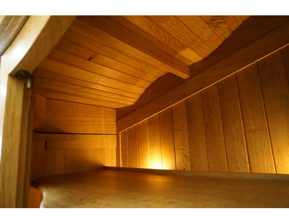 WITRYNA PRZEPIĘKNA KREDENS Z LITEGO DĘBU PODŚWIETLANA SZER. 170 CM