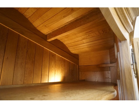 WITRYNA PRZEPIĘKNA KREDENS Z LITEGO DĘBU PODŚWIETLANA SZER. 170 CM