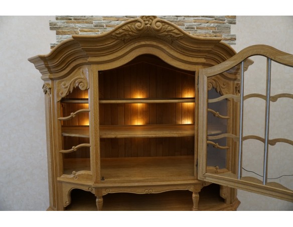 WITRYNA PRZEPIĘKNA KREDENS Z LITEGO DĘBU PODŚWIETLANA SZER. 170 CM