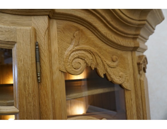 WITRYNA PRZEPIĘKNA KREDENS Z LITEGO DĘBU PODŚWIETLANA SZER. 170 CM