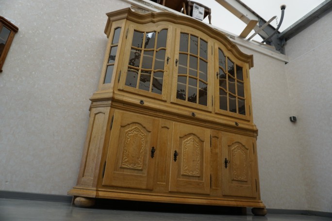 WITRYNA Z KOMODĄ LITY DĄB DĘBOWA SZER. 205 CM