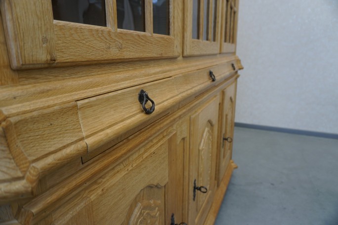 WITRYNA Z KOMODĄ LITY DĄB DĘBOWA SZER. 205 CM