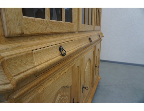 WITRYNA Z KOMODĄ LITY DĄB DĘBOWA SZER. 205 CM