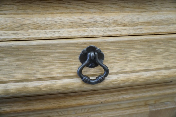 WITRYNA Z KOMODĄ LITY DĄB DĘBOWA SZER. 205 CM