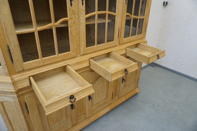 WITRYNA Z KOMODĄ LITY DĄB DĘBOWA SZER. 205 CM