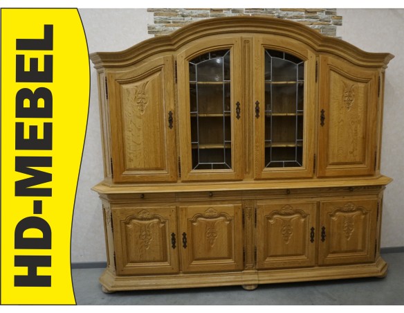 WITRYNA Z KOMODĄ LITY DĄB 8 DRZWIOWA SZER. 275 CM