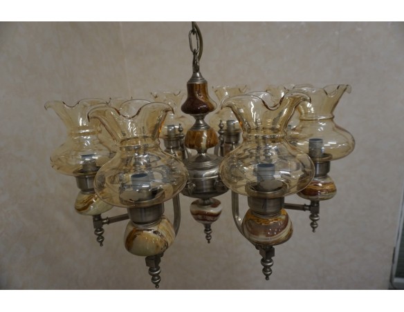 ŻYRANDOL WISZĄCY 8 KLOSZY 60/60 CM