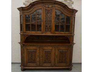 WITRYNA Z KOMODĄ KREDENS LITY DĄB CIEMNA SZER. 200 CM 2