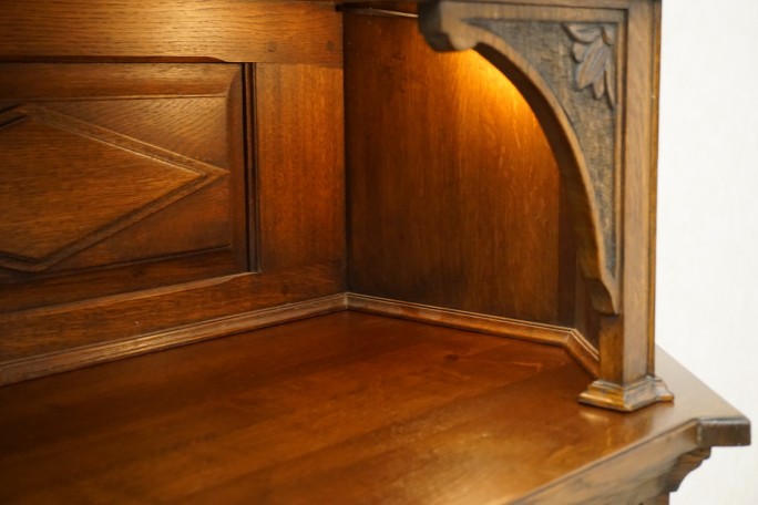 WITRYNA Z KOMODĄ KREDENS LITY DĄB CIEMNA SZER....