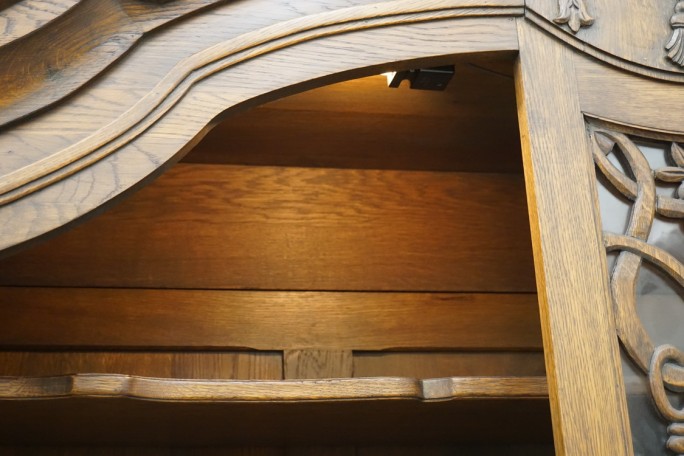 WITRYNA Z KOMODĄ KREDENS LITY DĄB CIEMNA SZER....