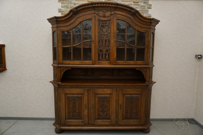 WITRYNA Z KOMODĄ KREDENS LITY DĄB CIEMNA SZER....