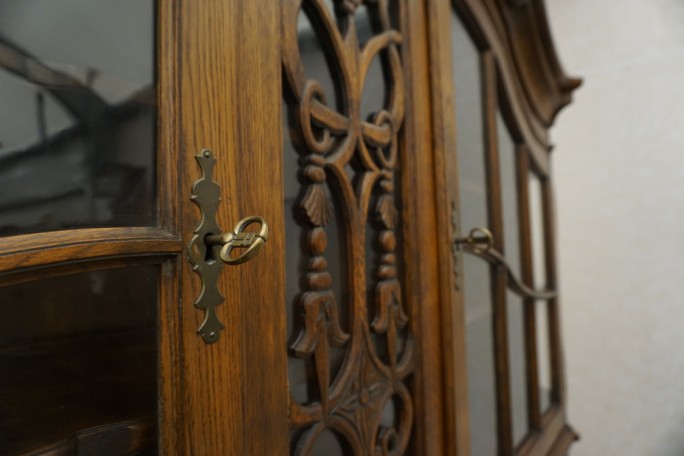 WITRYNA Z KOMODĄ KREDENS LITY DĄB CIEMNA SZER....