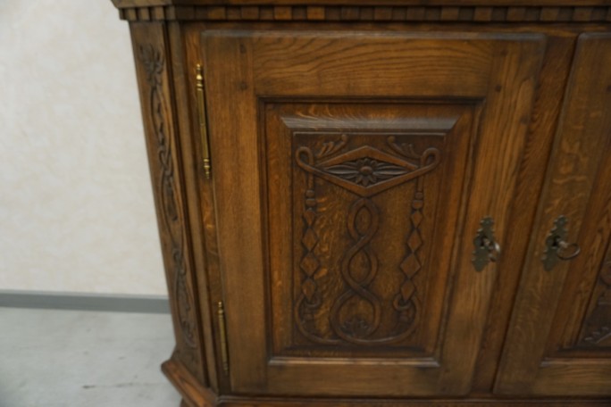 WITRYNA Z KOMODĄ KREDENS LITY DĄB CIEMNA SZER....