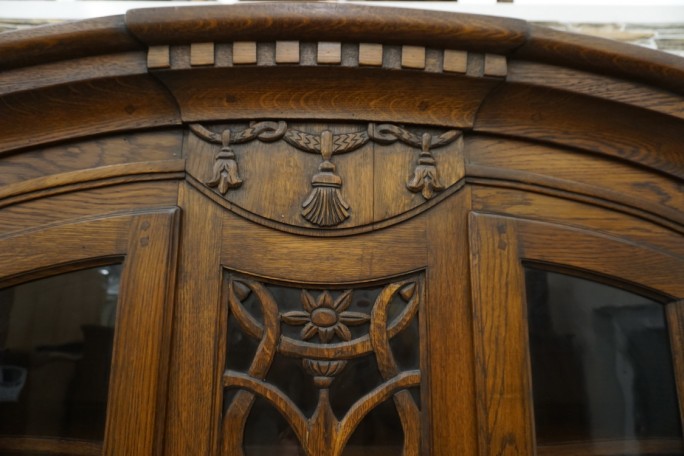 WITRYNA Z KOMODĄ KREDENS LITY DĄB CIEMNA SZER....