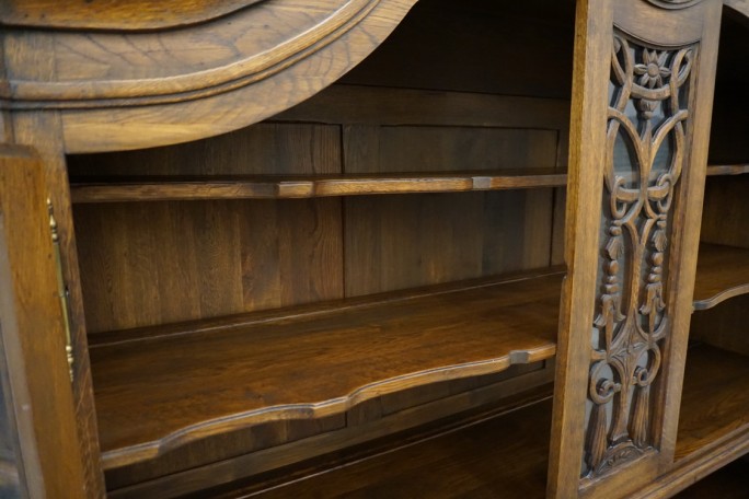 WITRYNA Z KOMODĄ KREDENS LITY DĄB CIEMNA SZER....