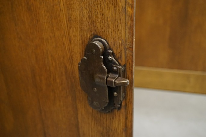 WITRYNA Z KOMODĄ KREDENS LITY DĄB CIEMNA SZER....