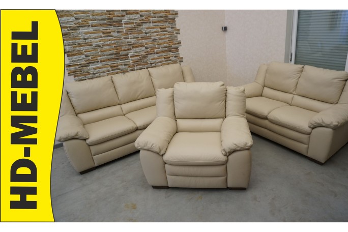 ZESTAW SKÓRA NATURALNA ITALSOFA 3+2+1