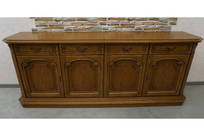 KOMODA DĘBOWA 4 DRZWIOWA SZER. 215 CM