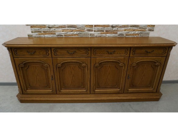 KOMODA DĘBOWA 4 DRZWIOWA SZER. 215 CM