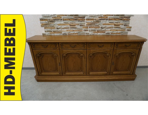 KOMODA DĘBOWA 4 DRZWIOWA SZER. 215 CM