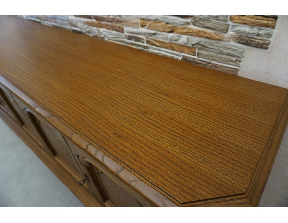 KOMODA DĘBOWA 4 DRZWIOWA SZER. 215 CM