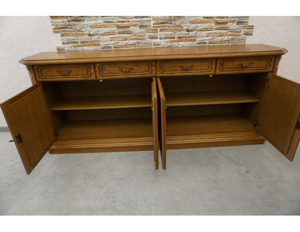 KOMODA DĘBOWA 4 DRZWIOWA SZER. 215 CM