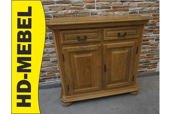 KOMODA PŁYTKA Z LITEGO DĘBU 2 DRZWIOWA SZER. 90 CM
