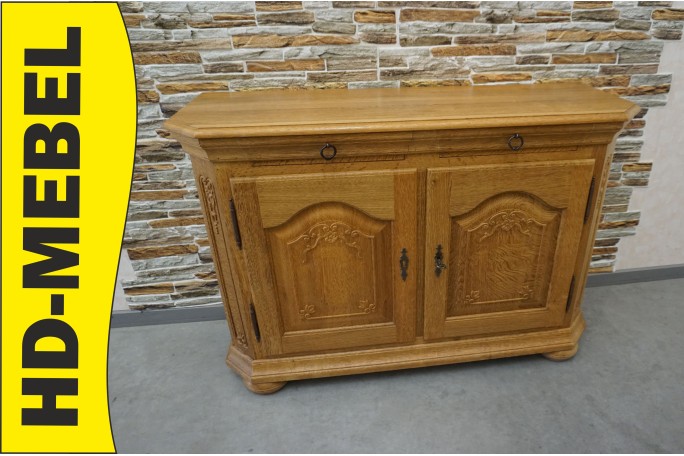 KOMODA LITY DĄB 2 DRZWIOWA ZGRABNA PŁYTKA SZER. 117 CM