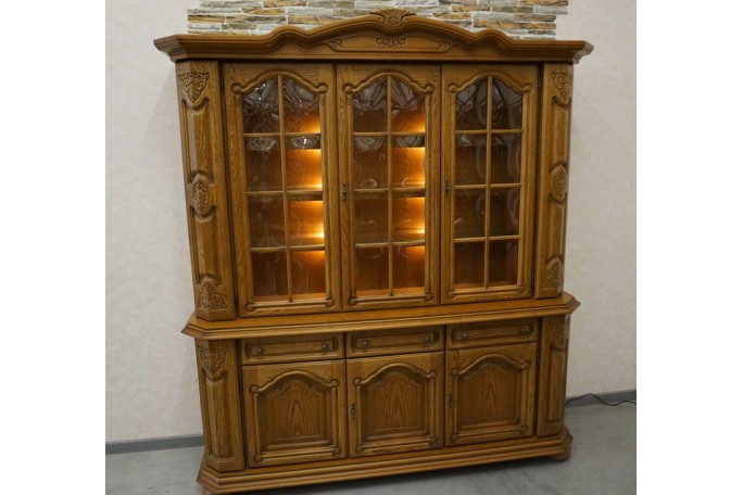 WITRYNA Z KOMODĄ DĘBOWA PODŚWIETLANA SUPER...