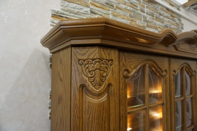 WITRYNA Z KOMODĄ DĘBOWA PODŚWIETLANA SUPER...